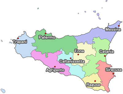Cartina della Sicilia